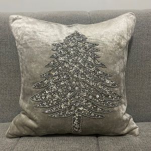 Beaded Christmas Tree Pillow